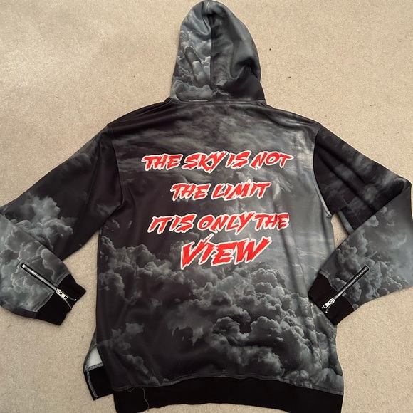 Equalnox Clothing Co. Cloud Hoodie Black Gray Orange Size XL - Picture 5 of 7